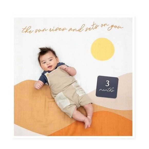 Baby’s First Year Milestone Swaddle Blanket 40in x 40 (no Cards) - Picture 1 of 3